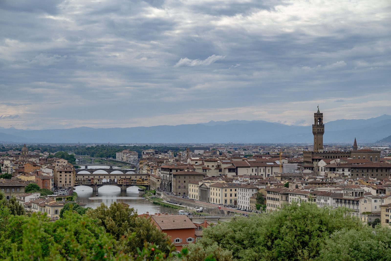 Historic streets and Renaissance architecture in Florence
